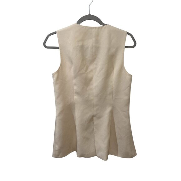 Reformation Vest Off White Beige Womens Vest With Buttons & Pockets Size S - Picture 4 of 6